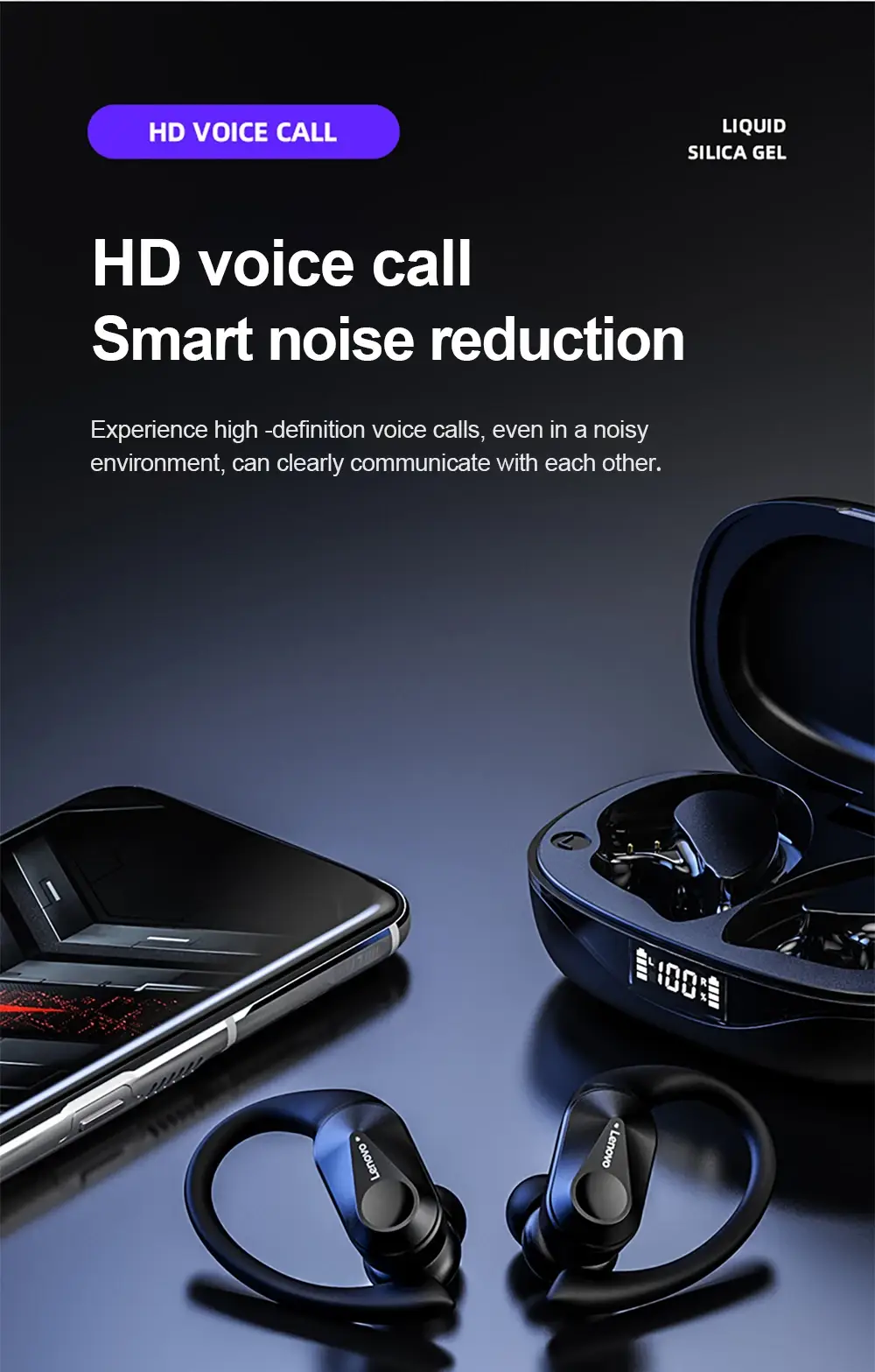 Fones de ouvido sem fio Lenovo LP75 - Imagem 11